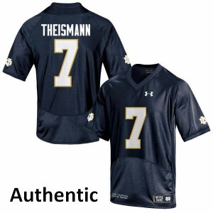 Men Joe Theismann Navy Blue Notre Dame #7 Authentic Official Jersey