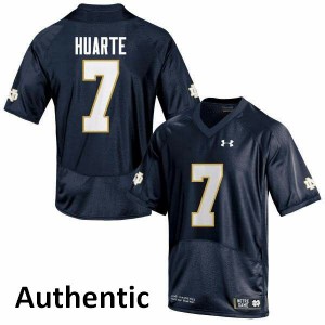 Men's John Huarte Navy Blue UND #7 Authentic NCAA Jerseys