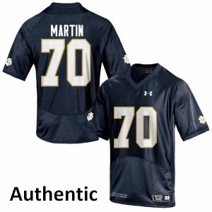 Men Zack Martin Navy Blue Notre Dame #70 Authentic Alumni Jersey