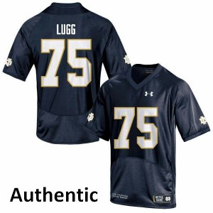 Men's Josh Lugg Navy University of Notre Dame #75 Authentic Official Jersey