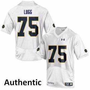Mens Josh Lugg White UND #75 Authentic Player Jersey