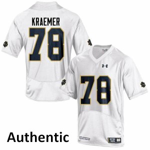 Mens Tommy Kraemer White University of Notre Dame #78 Authentic Player Jersey