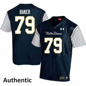 Men's Tosh Baker Navy Blue Notre Dame Fighting Irish #79 Alternate Authentic Stitched Jersey