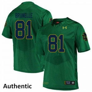 Mens Jay Brunelle Green Irish #81 Authentic Embroidery Jerseys