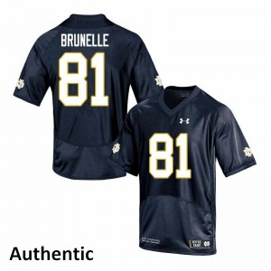 Mens Jay Brunelle Navy UND #81 Authentic Stitch Jersey