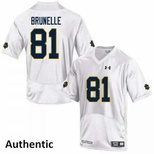 Mens Jay Brunelle White UND #81 Authentic Stitched Jersey