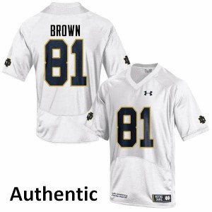 Men's Tim Brown White University of Notre Dame #81 Authentic NCAA Jerseys
