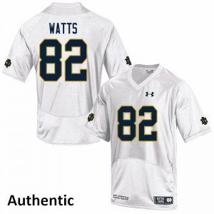 Men's Xavier Watts White Notre Dame #82 Authentic High School Jerseys