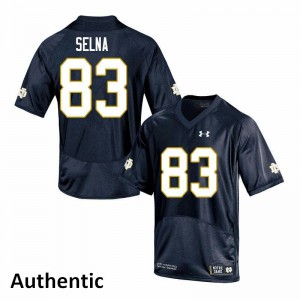 Men's Charlie Selna Navy Notre Dame #83 Authentic Embroidery Jerseys