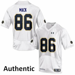 Mens Alize Mack White Fighting Irish #86 Authentic Embroidery Jersey