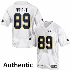 Men's Brock Wright White UND #89 Authentic Stitch Jerseys