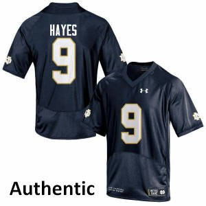 Men Daelin Hayes Navy Blue University of Notre Dame #9 Authentic Football Jerseys