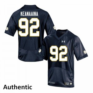 Men Aidan Keanaaina Navy UND #92 Authentic Football Jerseys