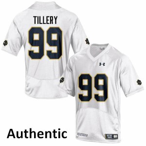 Men Jerry Tillery White Irish #99 Authentic Football Jersey