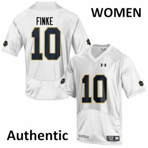 Women's Chris Finke White Irish #10 Authentic University Jersey