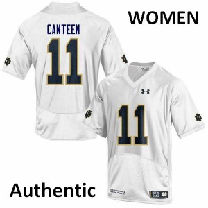 Womens Freddy Canteen White Notre Dame Fighting Irish #11 Authentic Stitched Jersey