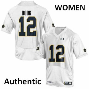 Women Ian Book White Notre Dame #12 Authentic High School Jersey
