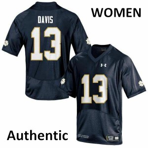 Women Avery Davis Navy Notre Dame #13 Authentic Player Jersey