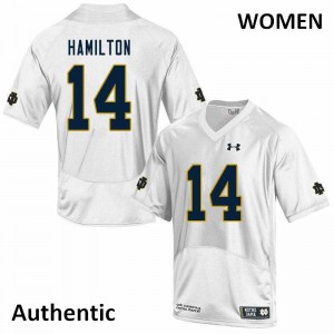 Women's Kyle Hamilton White Irish #14 Authentic Football Jersey
