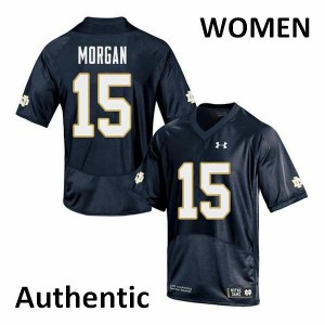 Women's D.J. Morgan Navy University of Notre Dame #15 Authentic Stitched Jerseys