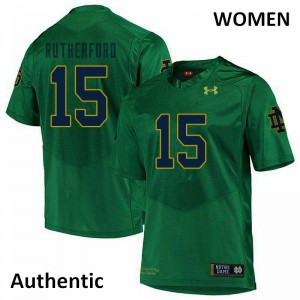 Womens Isaiah Rutherford Green Fighting Irish #15 Authentic College Jersey