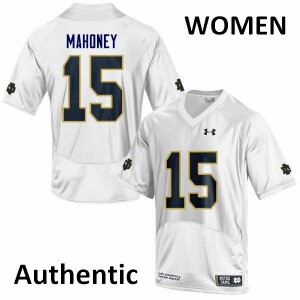 Women's John Mahoney White Notre Dame #15 Authentic Football Jerseys