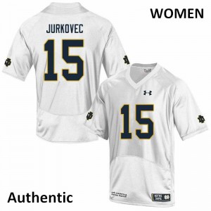 Womens Phil Jurkovec White Notre Dame Fighting Irish #15 Authentic Official Jersey