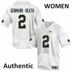 Women Jordan Genmark-Heath White UND #2 Authentic Stitch Jerseys
