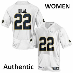 Women's Asmar Bilal White University of Notre Dame #22 Authentic Football Jersey