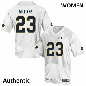 Women's Kyren Williams White University of Notre Dame #23 Authentic College Jerseys