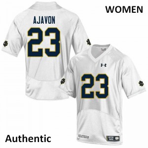 Women's Litchfield Ajavon White Fighting Irish #23 Authentic College Jerseys