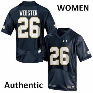 Women Austin Webster Navy Blue Notre Dame #26 Authentic Alumni Jersey