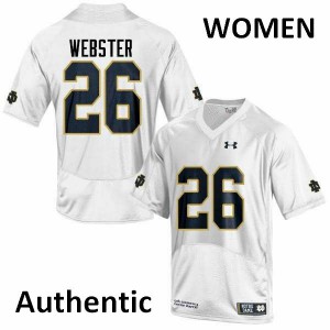 Women Austin Webster White University of Notre Dame #26 Authentic Embroidery Jersey