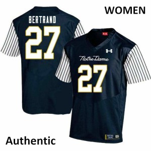 Womens JD Bertrand Navy Blue Notre Dame Fighting Irish #27 Alternate Authentic Football Jerseys