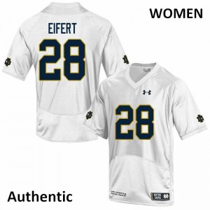 Women Griffin Eifert White UND #28 Authentic Player Jerseys