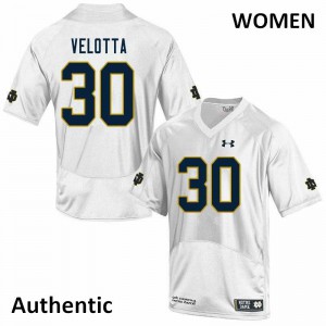 Women Chris Velotta White Notre Dame #30 Authentic Player Jerseys