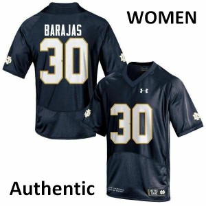 Women Josh Barajas Navy Blue Notre Dame Fighting Irish #30 Authentic NCAA Jerseys