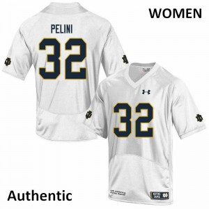 Women Patrick Pelini White Fighting Irish #32 Authentic University Jerseys