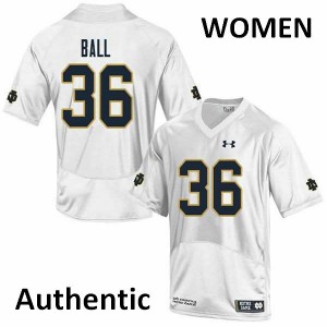 Womens Brian Ball White Irish #36 Authentic NCAA Jerseys