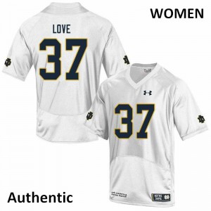 Women's Chase Love White UND #37 Authentic NCAA Jersey