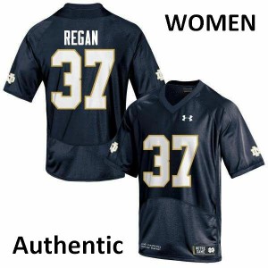 Women's Robert Regan Navy Blue University of Notre Dame #37 Authentic Player Jersey