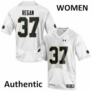 Womens Robert Regan White Irish #37 Authentic Football Jersey