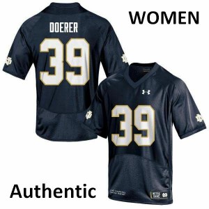 Womens Jonathan Doerer Navy UND #39 Authentic Stitched Jersey