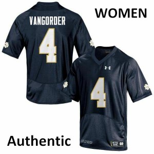 Womens Montgomery VanGorder Navy Blue University of Notre Dame #4 Authentic Football Jerseys
