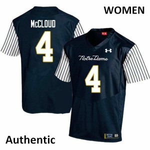 Women Nick McCloud Navy Blue UND #4 Alternate Authentic Official Jersey