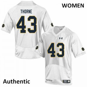 Women's Marcus Thorne White Notre Dame Fighting Irish #43 Authentic Player Jerseys