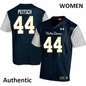 Women Alex Peitsch Navy Blue UND #44 Alternate Authentic Football Jersey