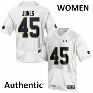 Womens Jonathan Jones White Irish #45 Authentic Embroidery Jerseys