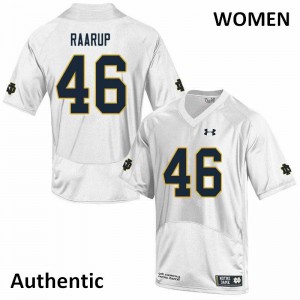 Womens Axel Raarup White University of Notre Dame #46 Authentic Official Jersey