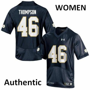 Women Jimmy Thompson Navy Notre Dame #46 Authentic NCAA Jersey